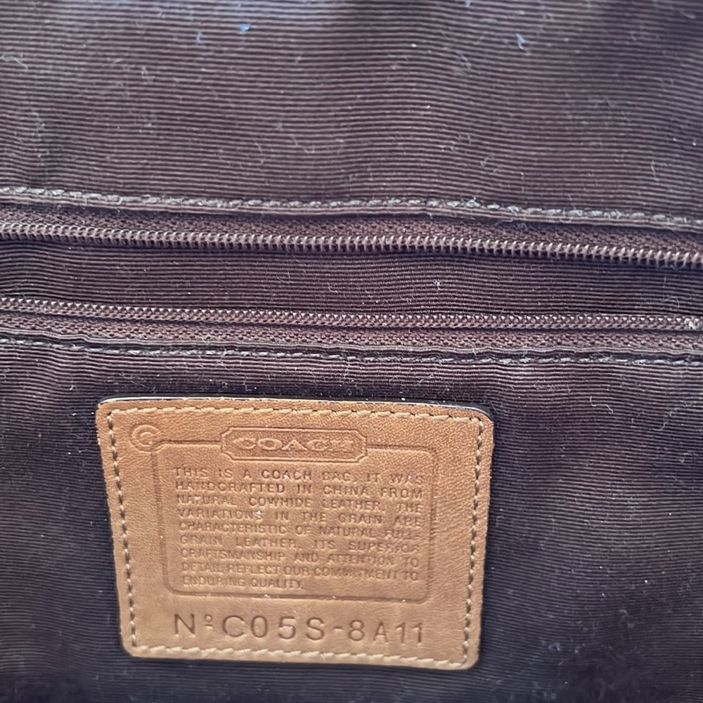 Coach SoHo Buckle Flap Bag Baguette Leather Brown Tan - Picture 4 of 7
